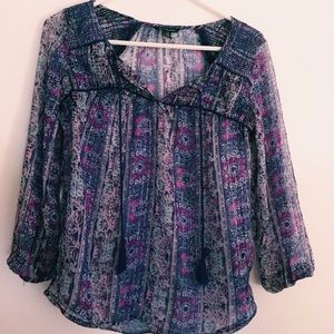 american eagle purple peasant top